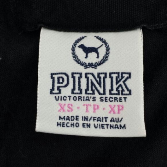 PINK VICTORIA'S SECRET•BLACK LOOSE FIT TANK•XS - Picture 5 of 6